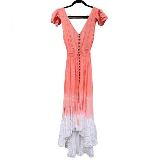 Tiare Hawaii New Moon Maxi Dress in Dusty Rose & White Gradasi Size XS - Picture 5 of 12